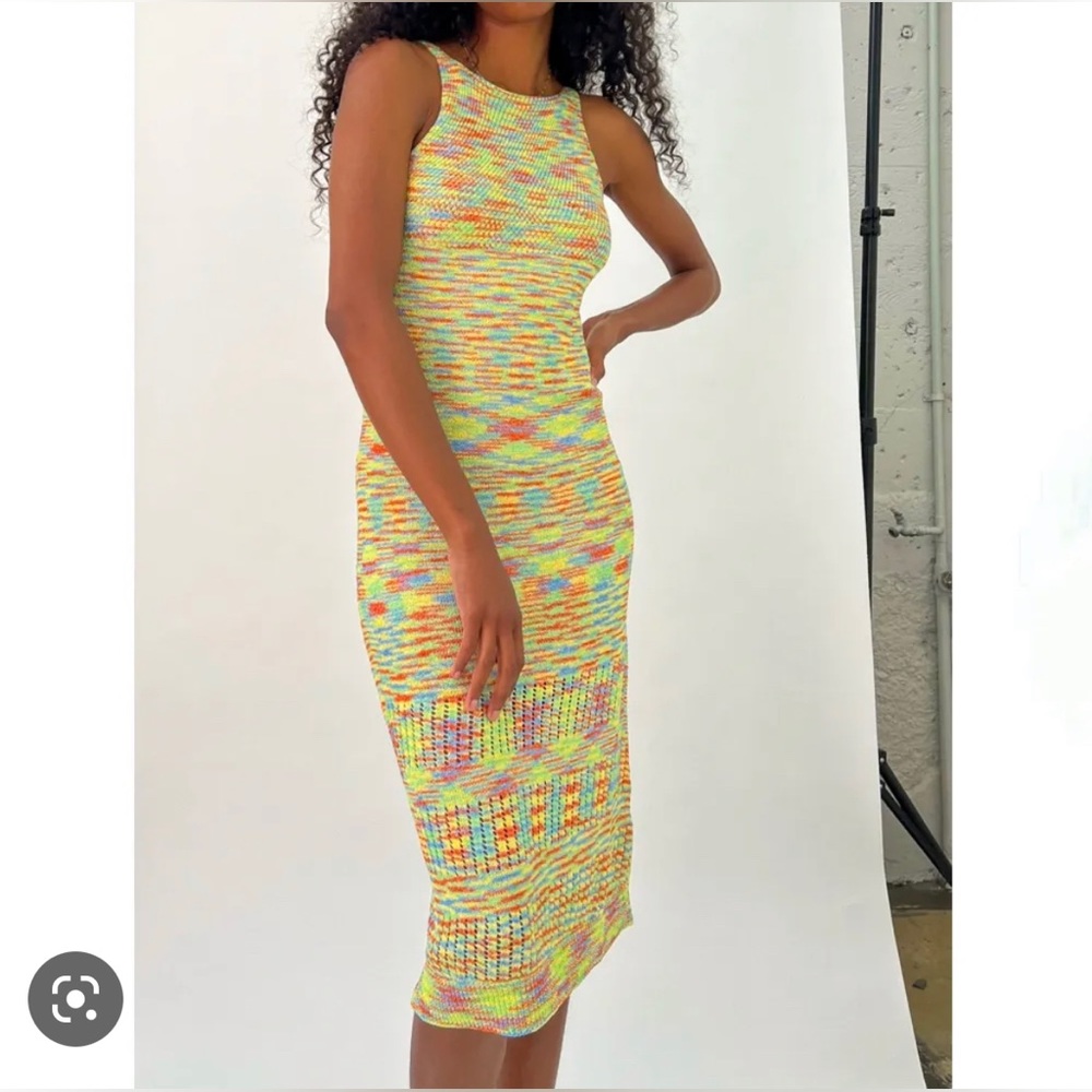Lisa Says Gah Monique Dress in Rainbow / Green (NWT)